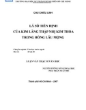 Luận văn Thạc sĩ Văn học: Lá số tiền định của Kim Lăng thập nhị kim thoa trong Hồng lâu mộng