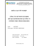 Khoá luận tốt nghiệp: Công tác kế toán xác định kết quả kinh doanh tại Công ty Cổ phần Thực phẩm Cholimex