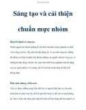 Sáng tạo và cải thiện chuẩn mực nhóm