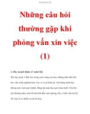 Những câu hỏi thường gặp khi phỏng vấn xin việc (1)