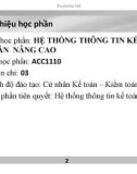 Bài giảng Hệ thống thông tin kế toán nâng cao: Chương 1 - ThS. Nguyễn Thanh Tùng