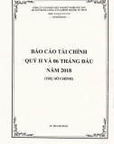 Báo cáo tài chính quý 2 và 6 tháng đầu năm 2018 - Công ty cổ phần Việt Nam Kỹ nghệ Súc sản (Trụ sở chính)