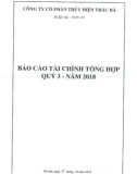 Báo cáo tài chính tổng hợp quý 3 năm 2018 - Công ty Cổ phần Thủy điện Thác Bà