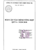 Báo cáo tài chính tổng hợp quý 4 năm 2018 - Công ty Cổ phần Thủy điện Thác Bà