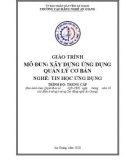 Giáo trình Xây dựng ứng dụng quản lý cơ bản (Nghề: Tin học ứng dụng - Trình độ Trung cấp): Phần 1 - Trường Cao đẳng Nghề An Giang