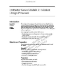 Instructor Notes Module 2: Solution Design Processes