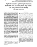 Nghiên cứu đánh giá tính phù hợp của kiến thức bản địa trong thích ứng với lũ của nông dân tỉnh An Giang