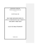 Luận văn Thạc sĩ Kinh tế: Phát triển kênh phân phối của Công ty TNHH Thương mại và Dịch vụ tổng hợp Vi Thiện Nhân