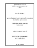 Luận văn Thạc sĩ Kinh tế: Quản lý tài chính của Liên đoàn Lao động thành phố Quảng Ngãi