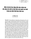 Một số yếu tố tác động đến việc chăm sóc đời sống vật chất và tinh thần của người cao tuổi trong gia đình Việt Nam hiện nay