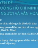 Bài giảng chuyên đề Tư tưởng Hồ Chí Minh về con người và văn hóa