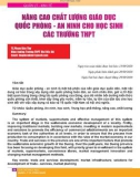 Nâng cao chất lượng giáo dục quốc phòng - an ninh cho học sinh các trường THPT