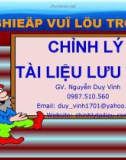 Bài giảng Chỉnh lý tài liệu lưu trữ