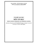 Tài liệu dạy học môn Tin học trong chương trình đào tạo trình độ cao đẳng