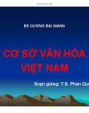 Đề cương bài giảng Cơ sở văn hóa Việt Nam: Bài 1 - Một số khái niệm cơ bản