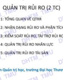 Bài giảng Quản trị rủi ro - Trường ĐH Thương Mại