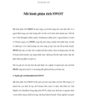 Lý thuyết mô hình phân tích SWOT