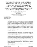 Tác động của phong cách lãnh đạo chuyển đổi đến kết quả công việc thông qua động lực làm việc, sự sáng tạo trong công việc và sự hài lòng của người lao động – nghiên cứu các doanh nghiệp FDI tại Long An