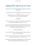 Onpage SEO: Một số yếu tố cơ bản