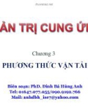 Bài giảng Quản trị cung ứng: Chương 3 - PhD. Đinh Bá Hùng Anh