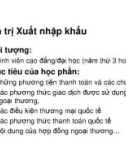 Bài giảng Quá trình xuất nhập khẩu