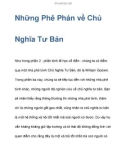 Những Phê Phán về Chủ Nghĩa Tư Bản