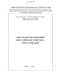 MẪU BÁO CÁO KẾT QUẢ KIỂM ĐỊNH CHẤT LƯỢNG DẠY NGHỀ