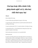 Gia hạn hoặc điều chỉnh Giấy phép hành nghề xử lý, tiêu huỷ chất thải nguy hại