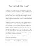 Bao nhiêu RAM là đủ?