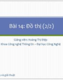 Bài giảng Cấu trúc dữ liệu và giải thuật: Bài 14b - Hoàng Thị Điệp (2014)