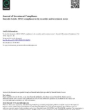 Journal of Investment Compliance Emerald Article: OFAC compliance in the securities and investment sector