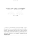 Do Central Banks Respond to Exchange Rate Movements? A Structural Investigation¤