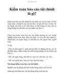 Kiểm toán báo cáo tài chính là gì?