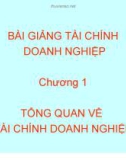 Chương 1: Tổng quan về tài chính doanh nghiệp