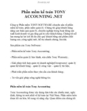 Phần mềm kế toán TONY ACCOUNTING .NET