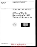 FINANCIAL AUDIT Office of Thrift Supervision's 1989 Financial Statements _part1