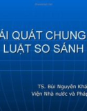 Bài giảng luật học so sánh - Bùi Nguyên Khánh