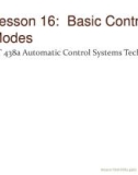 Lecture Automatic control systems technology - Lesson 16: Basic control modes