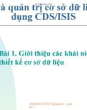 Bài 1. Giới thiệu các khái niệm về thiết kế cơ sở dữ liệu