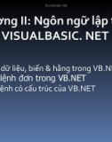 Bài giảng VB.net - Chương 2: Ngôn ngữ lập trình Visual Basic. Net