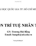 Bài giảng môn Trí tuệ nhân tạo