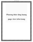 Phương thức tăng lượng page view trên trang