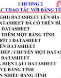 Bài giảng Excel căn bản - Chương 2 Các thao tác trong bảng tính