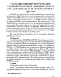 Translation shifts in the Vietnamese translation of lexical nominalizations in English publications by UNESCO and UNICEF