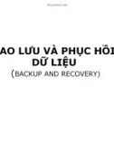 Bài giảng Bài 3: Sao lưu và phục hồi dữ liệu (Backup and recovery)