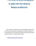 Tìm hiểu về chức năng quản lý, giám sát của công cụ Resource Monitor