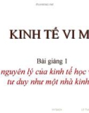 Bài giảng Kinh tế vi mô: Bài 1 - Lê Thương