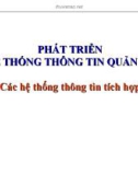 Bài giảng Phát triển hệ thống thông tin quản lý: Các hệ thống thông tin tích hợp - Nguyễn Anh Hào