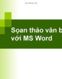 Tin học đại cương: Soan thảo văn bản với MS Word