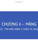 Bài giảng Nhập môn lập trình: Buổi 10 - Tìm hiểu mảng 2 chiều và chuỗi ký tự